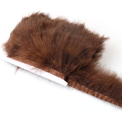 1m Fluffy Turkish Marabou Feather Ribbon Lace Trim Length 6-8CM Dress Edge Decoration Craft Wedding Dress Sewing Decoration