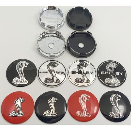 4pcs 56mm 60mm Cobra SHELBY logo car emblem Wheel Center Hub Cap auto Rim decal refit dust-proof badge covers Creative sticker