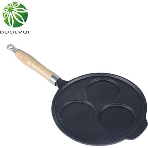Duolvqi Nonstick 3holes Egg Breakfast Grill Pan Without Pot Cover Health Pan Egg Cooking Tools Kitchen Supplies Home Appliance