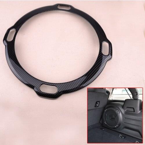 Car ABS Carbon Fiber Style Rear Trunk Subwoofer Speaker Cover Trim Ring Fit for Jeep Wrangler JL Rubicon 2018 2019 2020