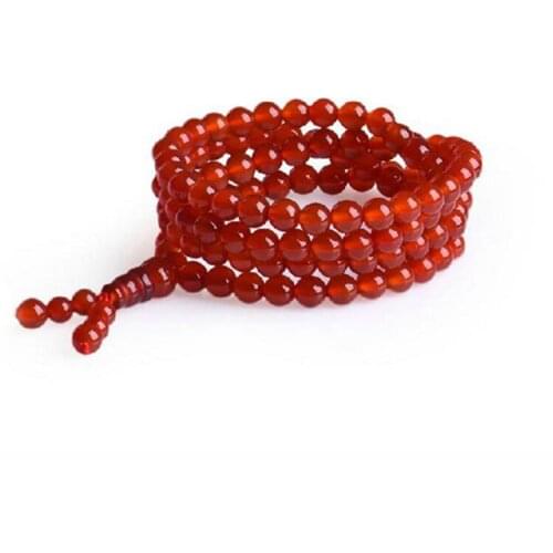 Brazil red Carnelian 108 Beads Bracelet Necklace Agate Bracelet