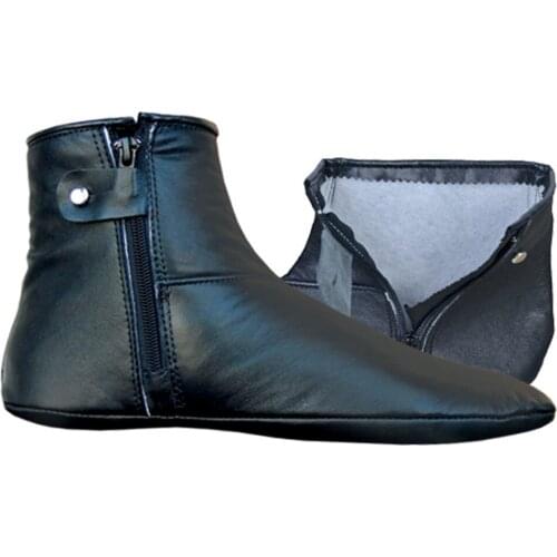 Depotalha %100 Keçi Derisi Fermuarlı Miflonlu Yumuşak Erkek Kadın Mest Ayakları Soğuktan Korur Müslüman Çorap Abdest Masah