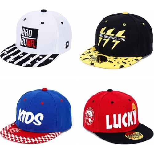 Children Snapback Hat Cute Letter Embroidery Sun Visor Caps for Boy Girl Summer Unisex 3-7 Years Kid Cotton Hip Hop Baseball Cap