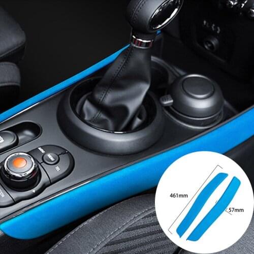For BMW MINI F60 2018-2020 Alcantara Suede Wrap Car Central Control Gear Shift Panel Strip Covers Trim Stickers Internal