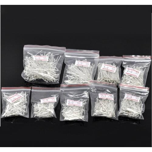 DoreenBeads 900 PCs Mixed Silver color Head Pins Findings 0.7mm(21 gauge) (B04116), yiwu