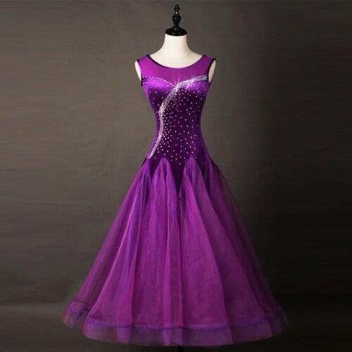 Custom Ballroom dance costume sexy senior stones ballroom dance dress for women ballroom dance competition dresses waltz dress