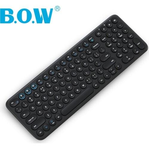 B.O.W Bluetooth PC Keyboard , 96 Round Rechargeable Keyboards Comfortable Silent Typing for Computer/ Android Tablets Smartphone