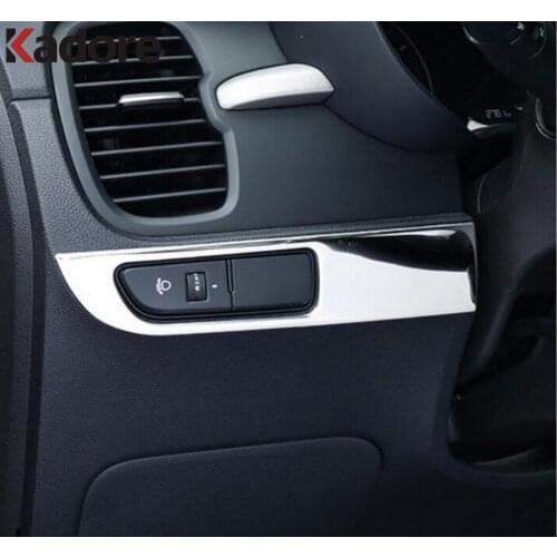 For Kia Rio 4 X-line 2018 2019 Accessories Stainless steel Headlight Switch Button Decor Cover Interior Trim Car Styling Sticker