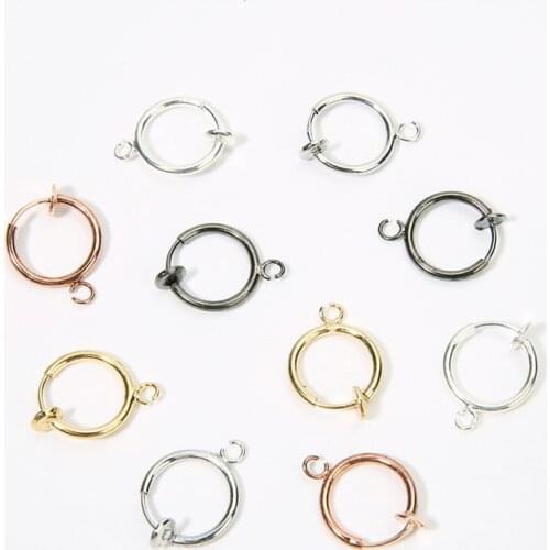 3pair Dia 13mm Gold Silver Color Earring Hoops Findings With Loop Copper Earring Hooks Wire For DIY Jewelry Accessories Making