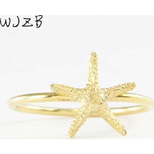 Fashionable Starfish Marine animals The popular ornament Sea Life sea star ring Pentacle design ring for woman