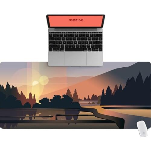 Office Computer Desk Mat Table Keyboard Big Mouse Pad Sunrise in the Forest Laptop Cushion Desk Non-slip Mat Gamer Mousepad Mat