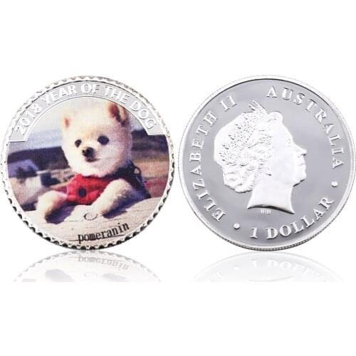 Festival Souvenir Gifts Lucky Metal Coin 2018 Year of The Dog Gift Art Ornament 999 Silver Coin for Child Collection Artwork