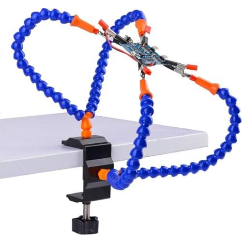 1pc third hand wire soldering station DIY soldered PCB repair circuit Two Claw Multi-function Aluminum Alloy 2 holes 4 arms