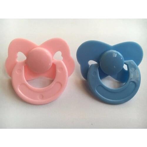 2pcs Pacifier Dummy For Reborn Baby Dolls Pink Blue Color Not Magnet Babies Pacifier Kids Children Play Toys Accessories