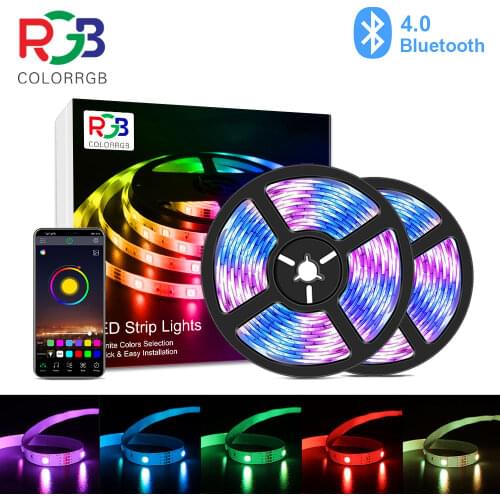 ColorRGB, LED RGB Strip Light, APP Control Color Changing LED SMD 5050 RGB Light Strips with RF Remote For for Rooms, Party