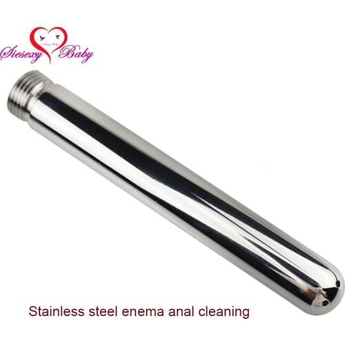 RYSM-031 Anal Shower Enema Water Nozzle Plug Head Enema Anal Cleaning stainless steel Anal Plug Sex Toys for Adult Game
