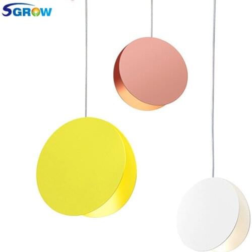 SGROW Modern Creative Design Pendant Light Fixture Multi Colors Metal Lampshade Lights for Living Room Bedroom Kitchen Lampara