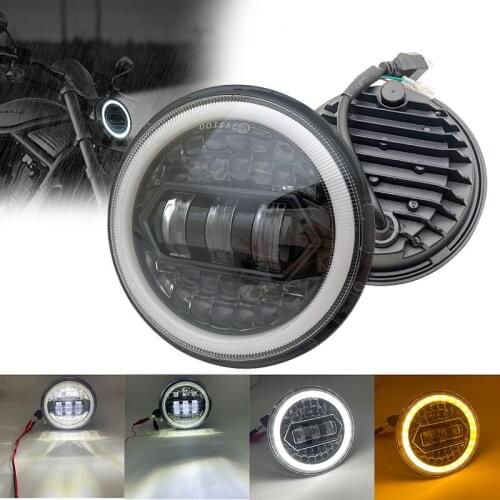5.75" Led headlight halo/Ring white DRL Angel Eye For Dyna Sportster/Softail 5 3/4" Headlamp