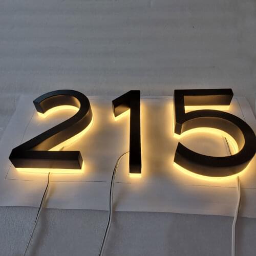 Warm-lighted led numbers/alphabets channel letter door number