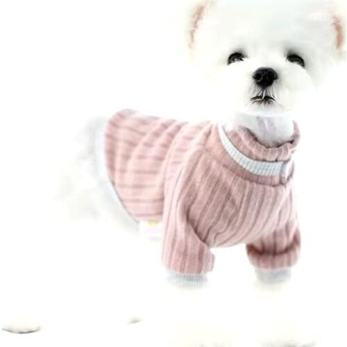 Dog Turtleneck Sweater Autumn/Winter Pet Clothing Lollipop 20 Dog Cat Than Bear Outerwear Solid Colors Can Be Washed By Hand