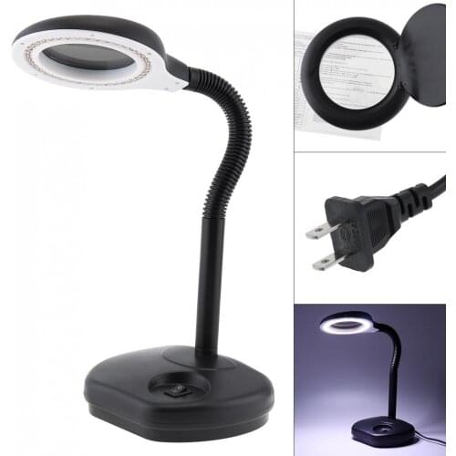 Wlks-508 110V / 220V 18W Magnifying Light Brightness Desk Lamp with 5X 10X and 40 LED Lighting for Reading / Illuminating