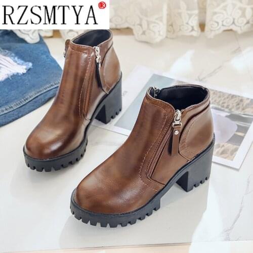2021 Womens Ankle Boots Warm Winter Boots for Women Anti Slip Waterproof Chunky Heel Snow Boots