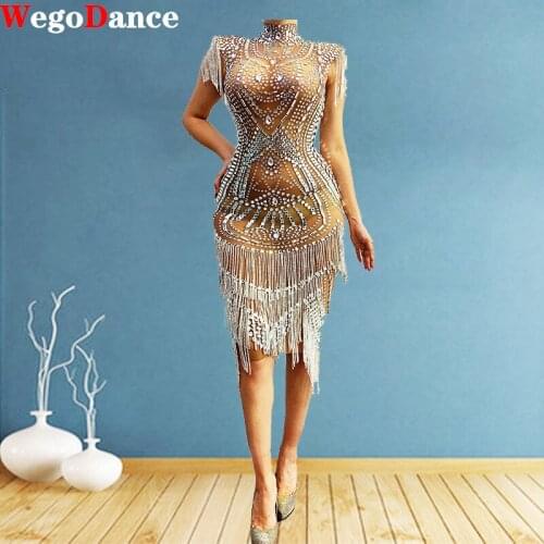 Gold Tassel Beading Sleeveless Big Stone Sexy Evening Dresses Luxury Evening Gowns