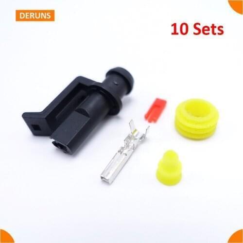 10 Kits AMP 282079-1 Waterproof Sealed 1 Pin Female Way Auto Connector For Car Boats