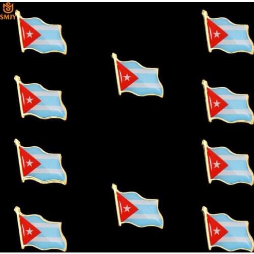 10PCS Republic of Cuba National Flag Brooch 3D Epoxy Tie Travel Hat Lapel Pin Badge Collection