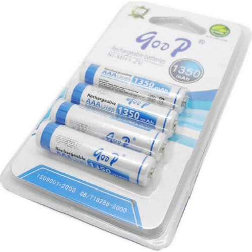 100pcs/lot 1.2v AAA Ni-MH Battery 3A 1350mah Rechargeable Cylinder Cell for Electric Toothbrush Fast Shipping