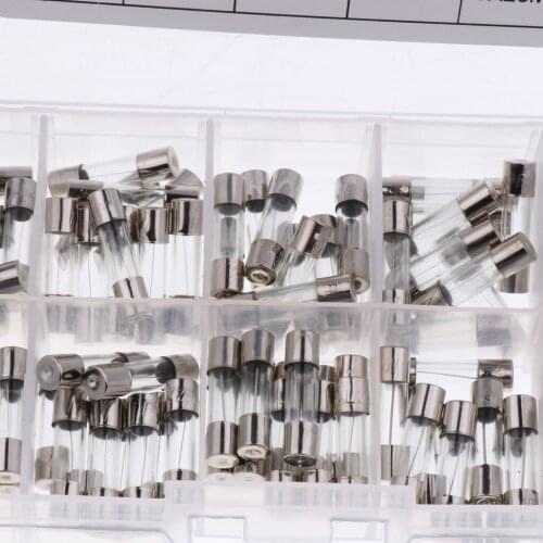100PCS Quick Blow Glass Tube Fuses Kit 0.2A 0.5A 1A 2A 3A 5A 6A 8A 10A 15A