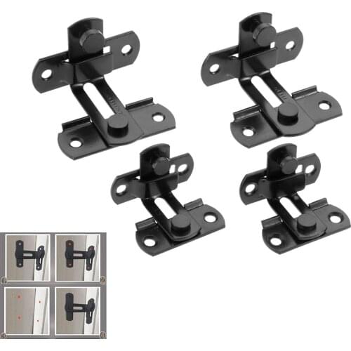 2Pcs Barn Door Lock with 90 Degree Stainless Steel Right Angle Gate Latch Buckle Hasps for Sliding Door Furniture Cabinet Drawer