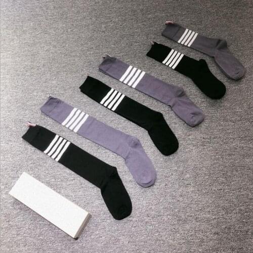 2021 Fashion Brand Long Women Cotton Striped Spring Casual Crew Socks Ins Stocking