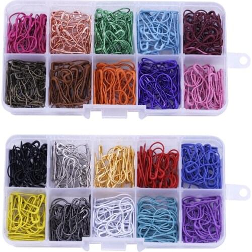 300pcs/Box Multi Color Gourd Shape Safety Pins Metal Clips For Knitting Stitch Marker Tag Pin Clips DIY Craft Sewing Accessories