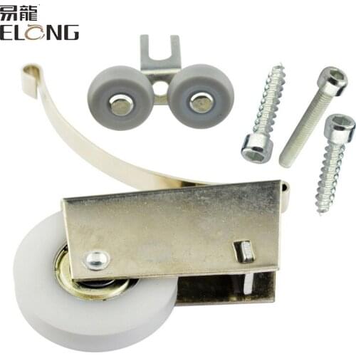 4pcs Closet sliding door wardrobe pulley bathroom glass door lower single wheel roller hanging U groove wheel