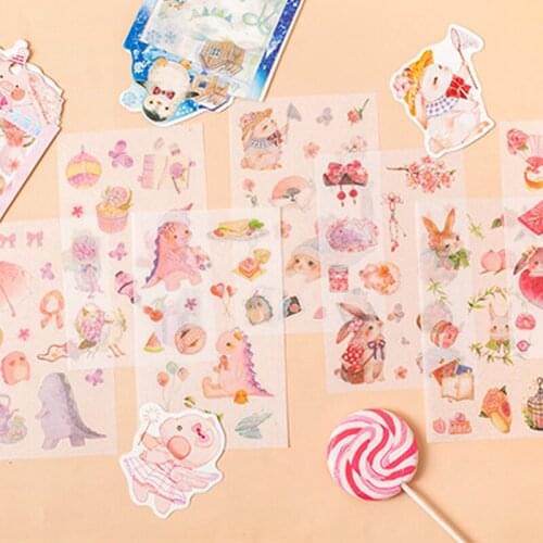 4pcs/pack Cat Hamster Pet Papers Sticker DIY Handmade Seal Labels Stickets Scrapbook kpop School Supplies