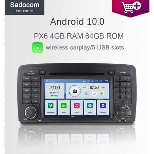 PX6 IPS 2 Din Android 10.0 Car DVD player 6 Core 64GB 4GB car radio autoradio For Benz W251 R280 R300 R320 R350 R500 2006-2016