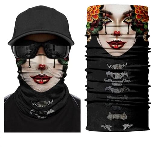 Women Balaclava Neck Gaiter Tubular Buff Bandana Scarf Headgear Bicycle Half Mask Face Cover Bivakmuts Venom Headband Summer Men