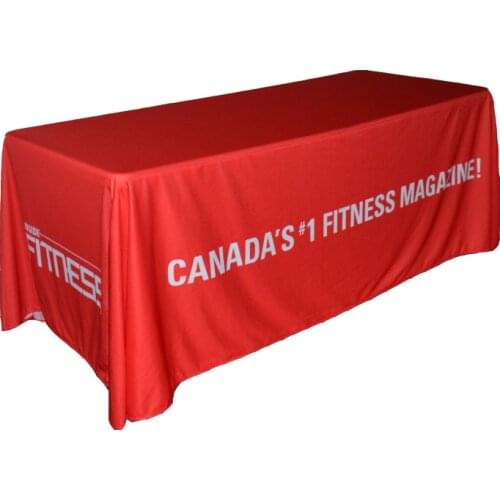 Free Shipping 8ft Tradeshow Table Throw Open Back Table Cover Printed Full Color Tablecloth
