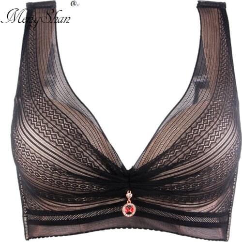 Women big size bra Fat MM 200 kg bra without steel ring gather sexy lace underwear breathable cup big cup push up bra sutyen