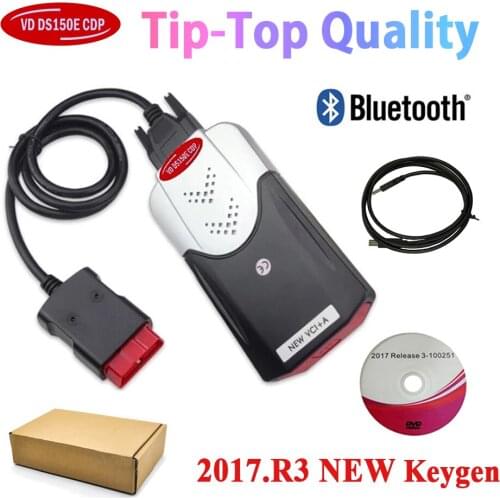 2017.3 R3 NEW keygen for delphis vd ds150e cdp with bluetooth car truck obd2 scanner adapter with usb LED 3in1 Diagnostic tools