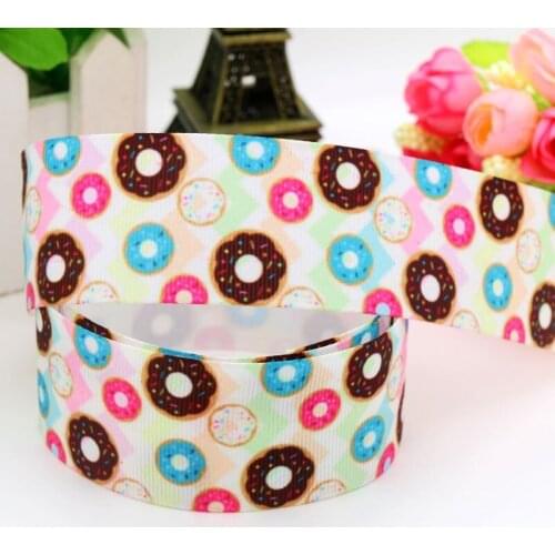 DUWES 1.5'' Free shipping cupcake doughnut printed grosgrain ribbon hairbow headwear party decoration diy wholesale 38mm D508