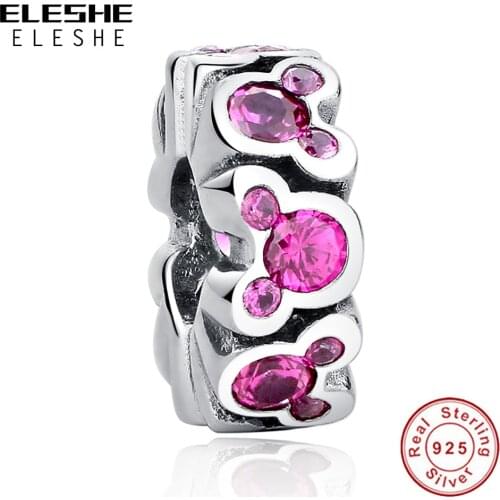 ELESHE Genuine Sterling 925 Silver Mickey Spacer Charm Bead Fit Original Charms Bracelet DIY European Jewelry Berloque