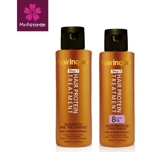 HAIRINQUE best 8% brazilian keratint treatment with pre-shampoo make hair straightening and smooth keratin hair treatment set