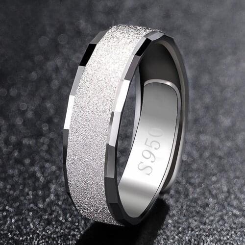 Classic S950 Silver Mens Ring Fashion Wedding Band Engagement Ring Party Gifts Business Open Finger Ring Male Fashion Jewelry