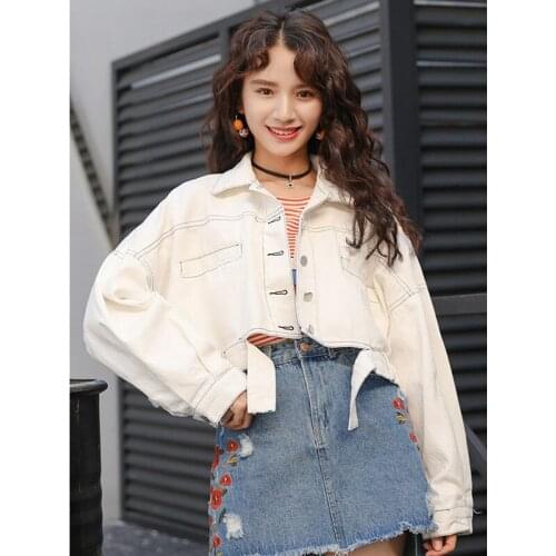 Spring Autumn Jean Jacket for Women Loose Casual Fashionable Ladies Coats Female Short Feminine Outerwear