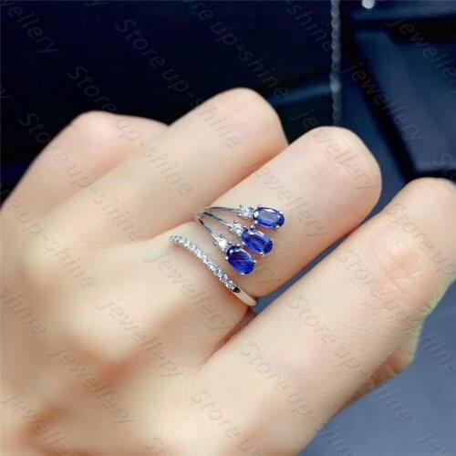 Best selling style natural sapphire ring 925 silver womens ring classic atmosphere fashion elegant style