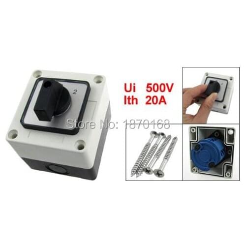 LW28-20 / 3 D0724 AC 440V 240V 20A 1 - 0 - 2 posisi Rotary Cam saklar Changeover