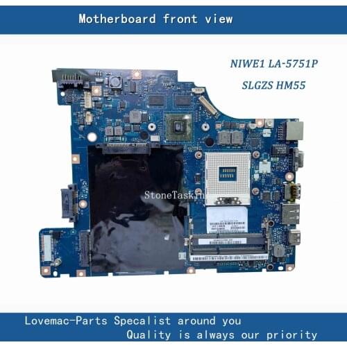 NIWE1 LA-5751P original For Lenovo Z460 G460 Laptop motherboard Z460 G460 Mainboard SLGZS HM55 N11M-GE1-S-B1 DDR3 100% teste