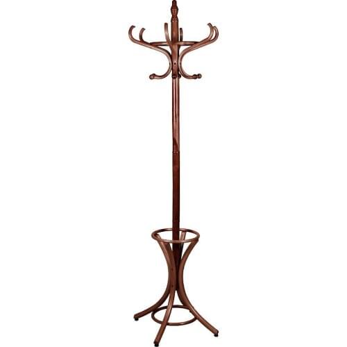 Ground Coat Rack Coat Hangers Umbrella Holder Thonet Wood Varnished Brown